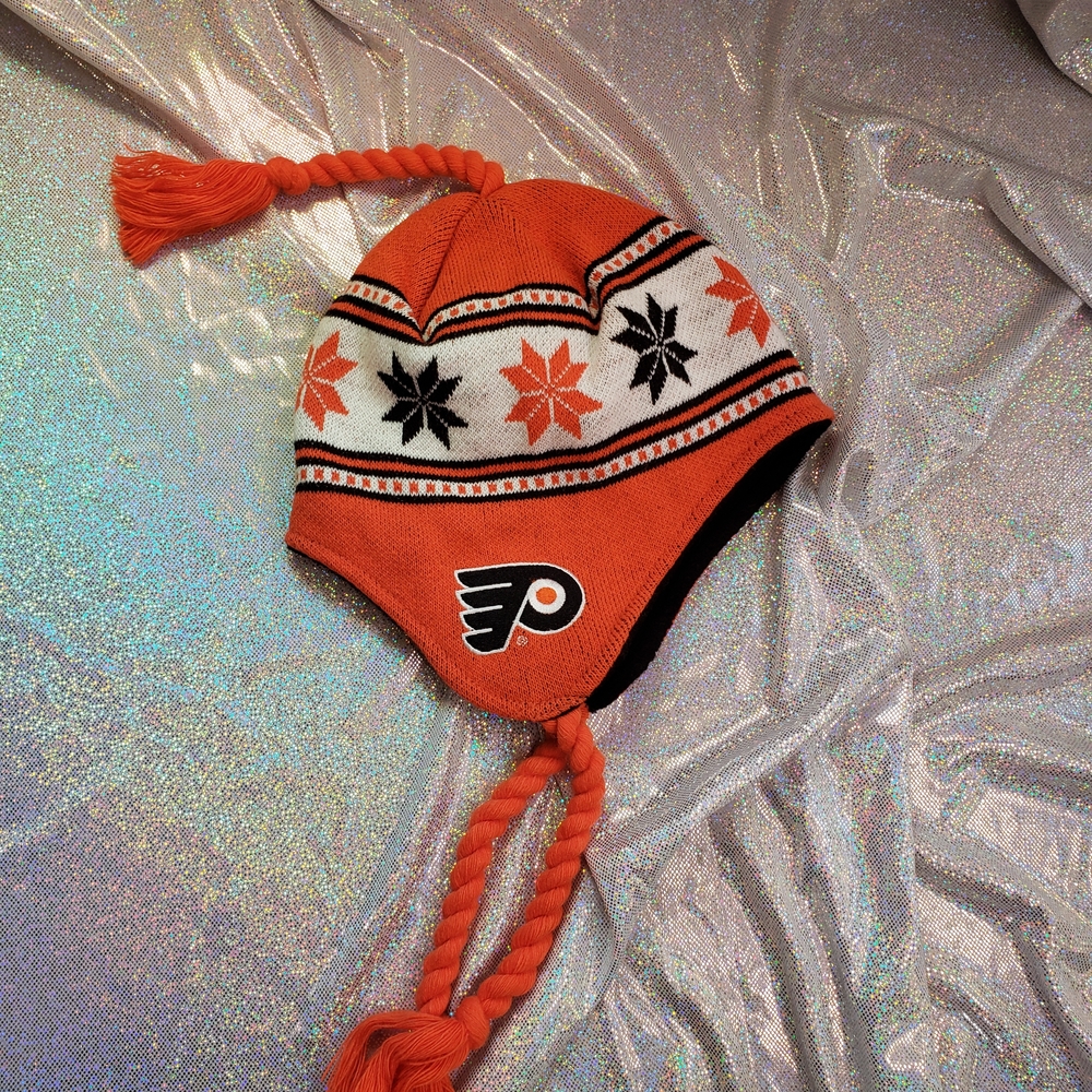 Reebok Kids Orange and Black Knit Hat